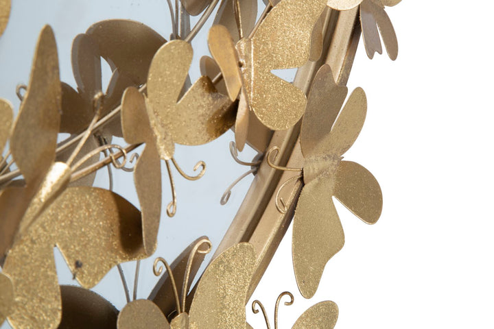 Gold Metall Schmetterling Runde Wandspiegel