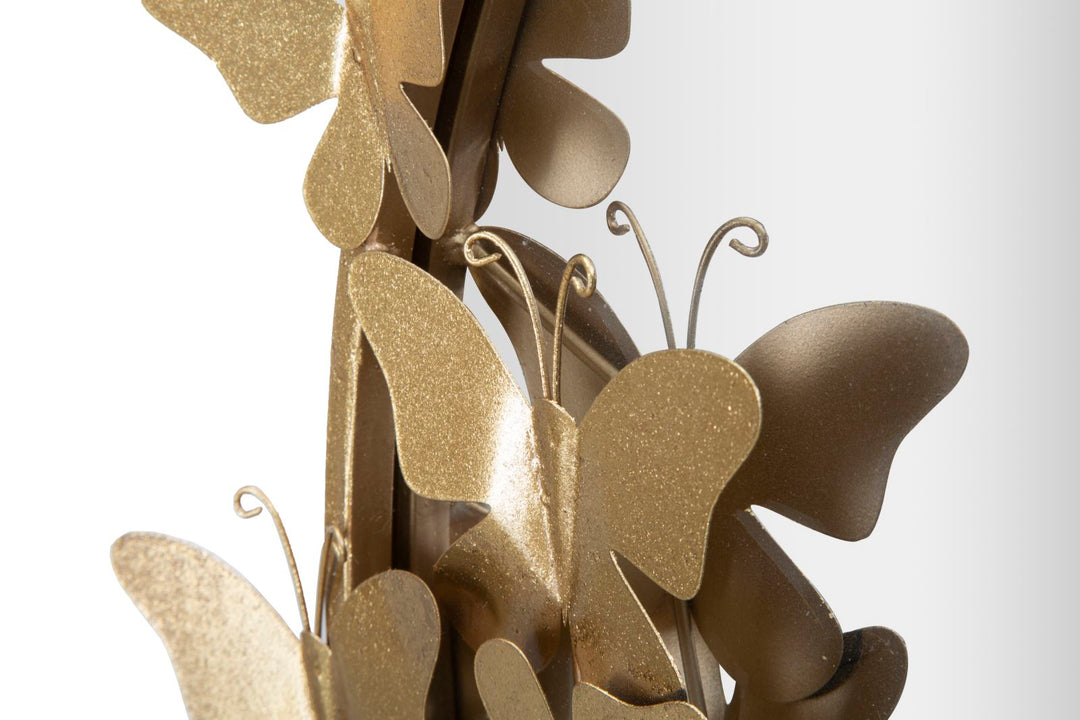 Gold Metall Schmetterling Runde Wandspiegel