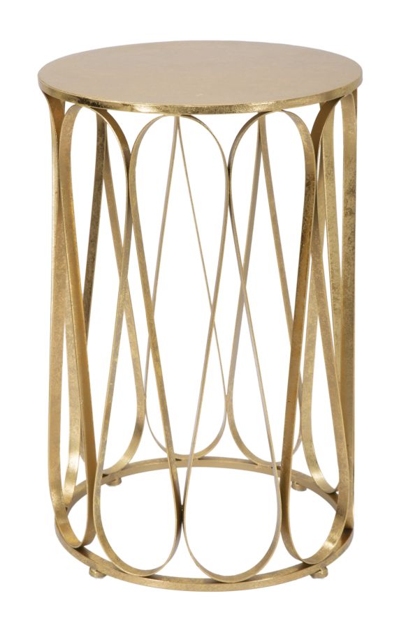 Geometrisches Tischchen aus Metall und Glas Gold
