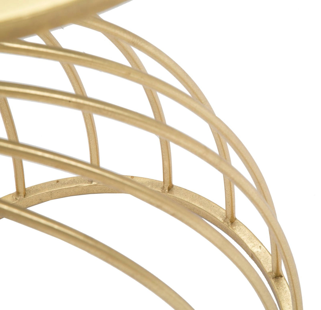 Geometrischer kleiner Tisch aus Metall und Glas in Gold und Schwarz