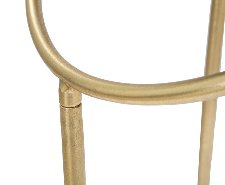Geometrischer kleiner Tisch aus Metall und Glas in Gold und Schwarz