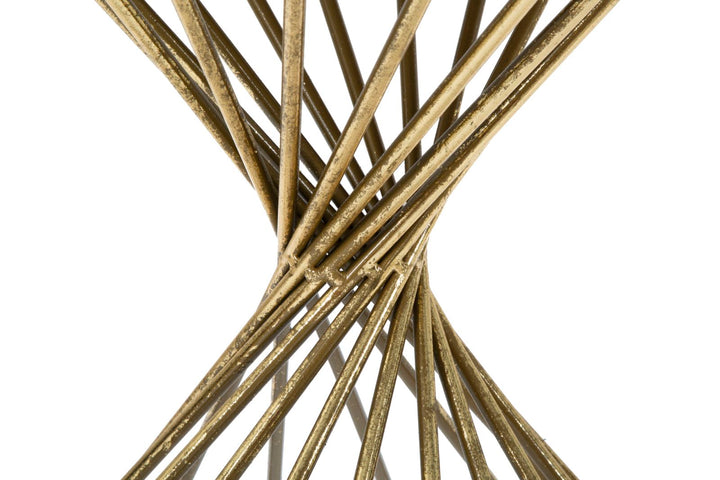Geometrisches Tischchen aus Metall und Glas Gold