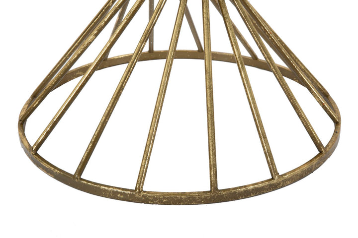 Geometrisches Tischchen aus Metall und Glas Gold
