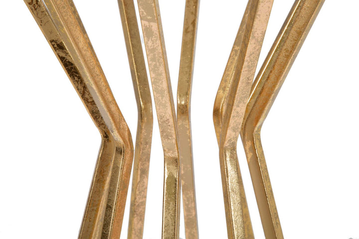 Geometrisches Tischchen aus Metall und Glas Gold