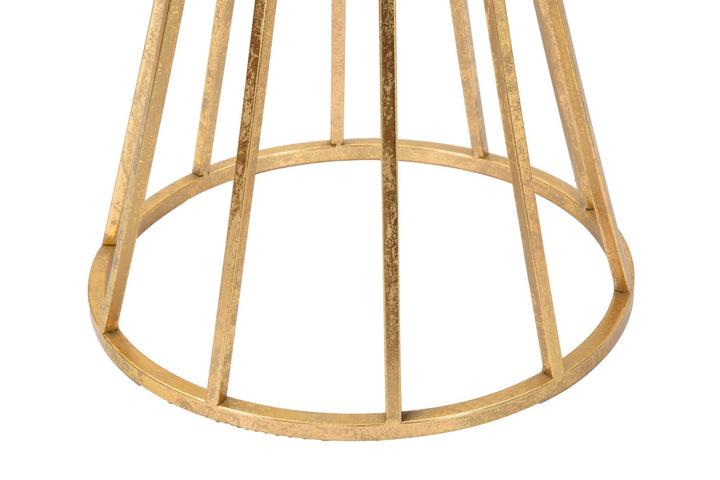 Geometrisches Tischchen aus Metall und Glas Gold