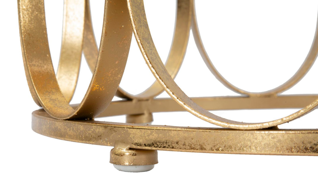 Geometrisches Tischchen aus Metall und Glas Gold