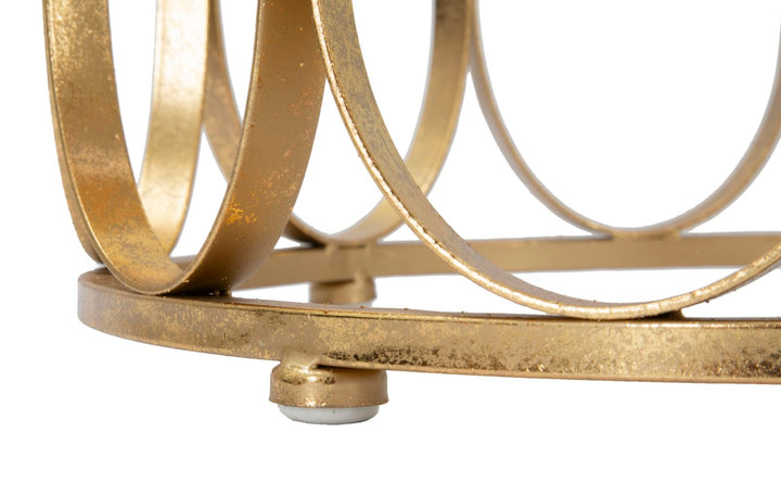Geometrisches Tischchen aus Metall und Glas Gold