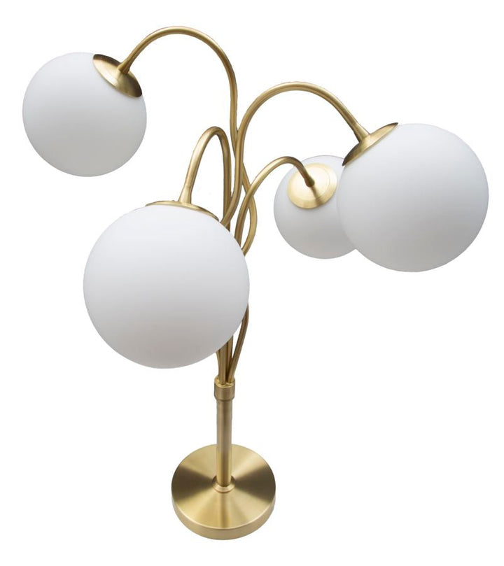 Goldfarbene Metall-Tischlampe mit 4 Lichtern