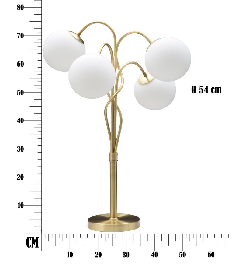 Goldfarbene Metall-Tischlampe mit 4 Lichtern