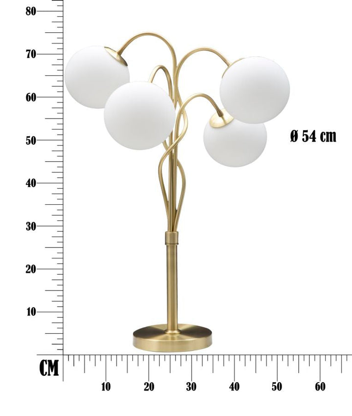 Goldfarbene Metall-Tischlampe mit 4 Lichtern