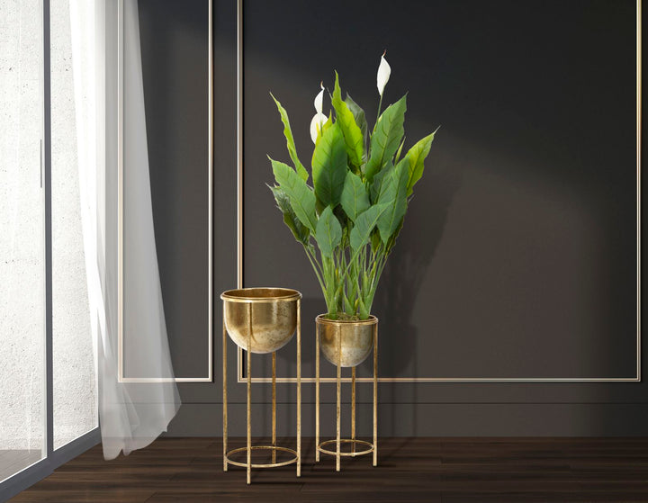Gold Metall Pflanzgefäß Vase