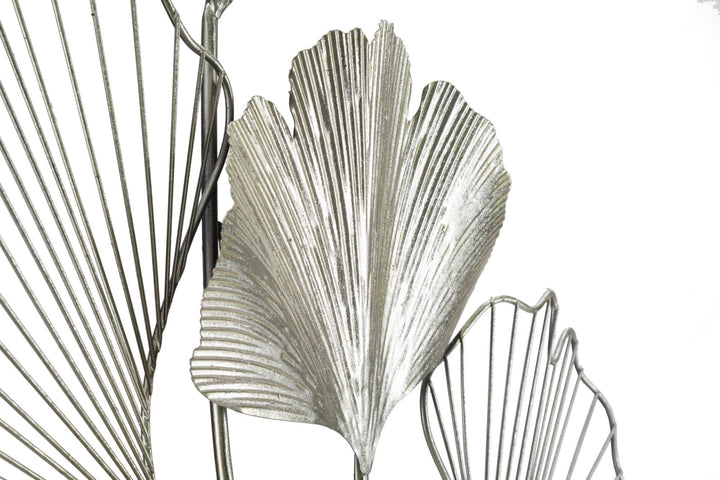 Silberne Blume & Blatt Wanddekoration (Modern Sculpture)