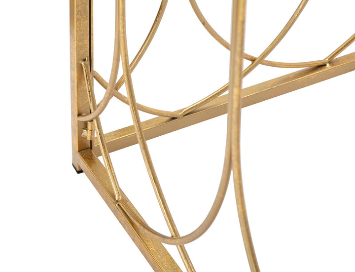 Geometrischer Konsolentisch in Gold mit rechteckiger Form
