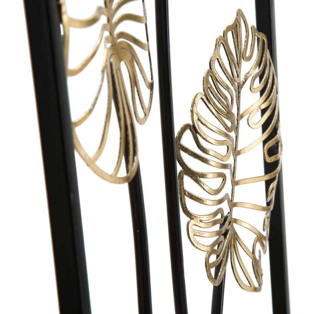 Gold & Schwarze Palmblätter Wanddekoration In Rahmen