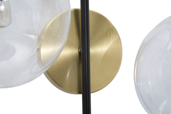 Gold und Schwarz Metall Wandlampe mit 2 Glühbirnen
