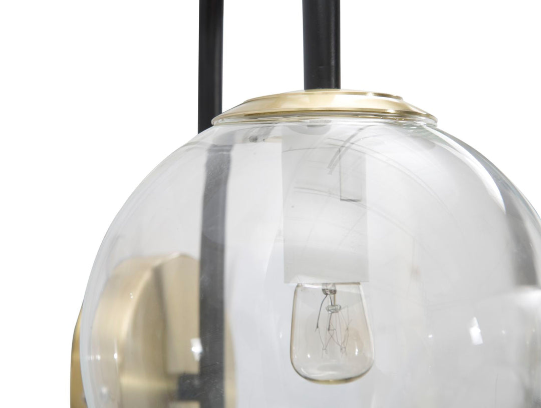 Gold und Schwarz Metall Wandlampe mit 2 Glühbirnen