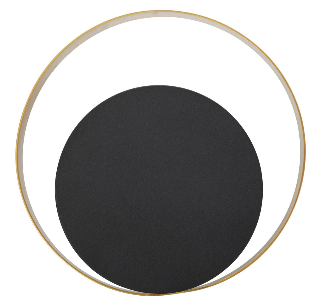 Geometrische runde Wandleuchte aus Metall in Gold und Schwarz
