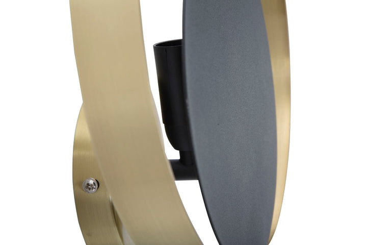 Geometrische runde Wandleuchte aus Metall in Gold und Schwarz