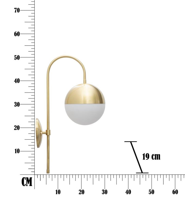 Goldfarbene Metall-Wandleuchte