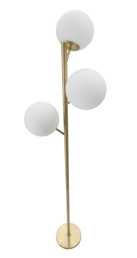 Goldene Metall-Stehlampe mit 3 Glühbirnen