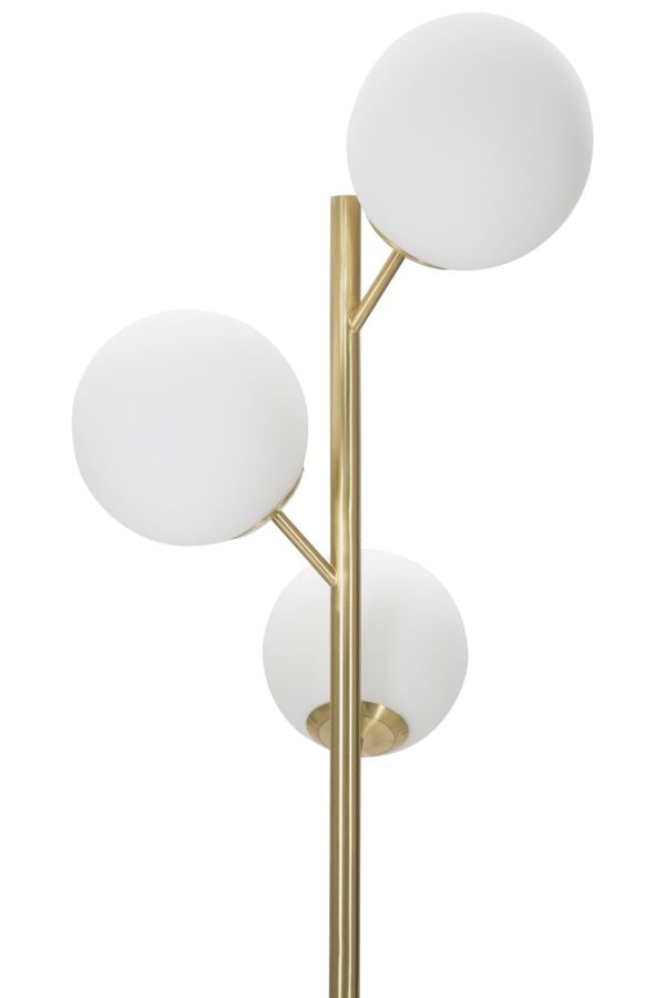 Goldene Metall-Stehlampe mit 3 Glühbirnen
