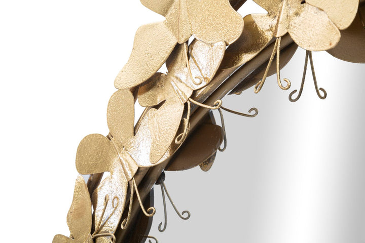 Gold Metall Schmetterling Runde Wandspiegel