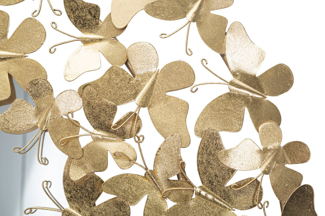 Gold Metall Schmetterling Runde Wandspiegel
