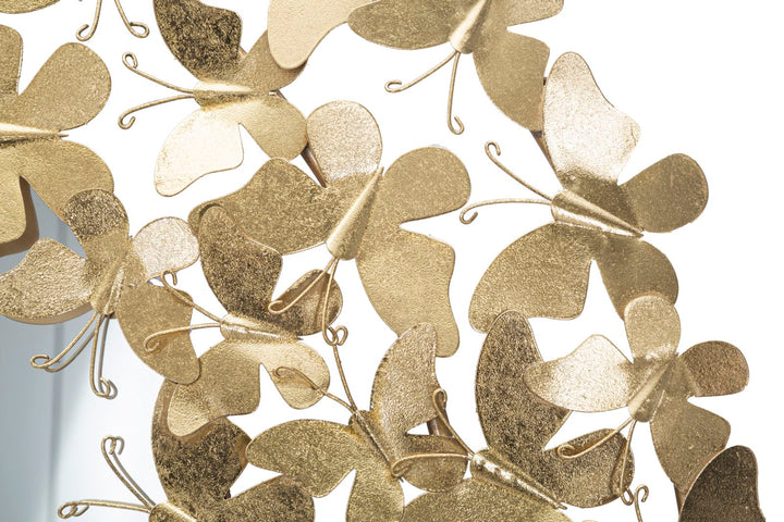 Gold Metall Schmetterling Runde Wandspiegel