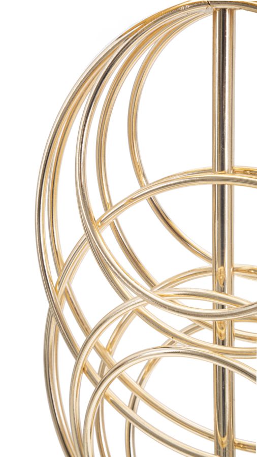 Geometrische Tischleuchte aus Metall in Gold und Schwarz