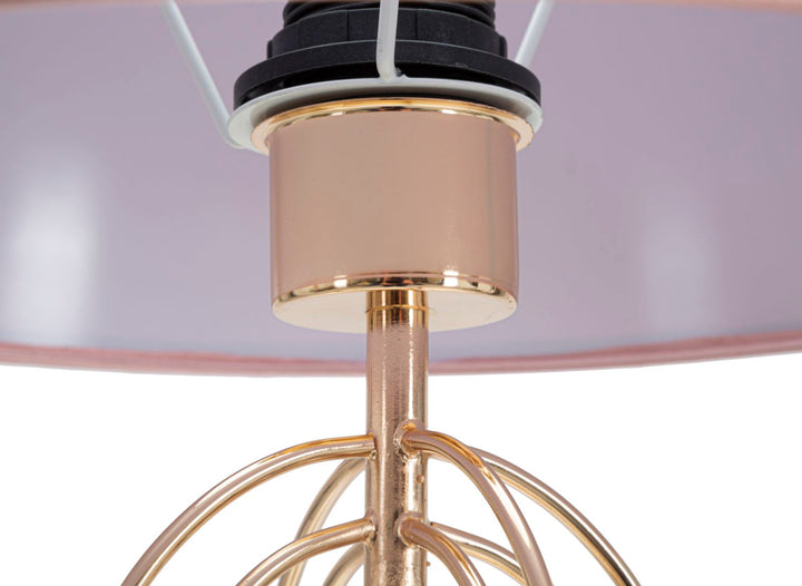 Gold und Rosa Metall Tischlampe