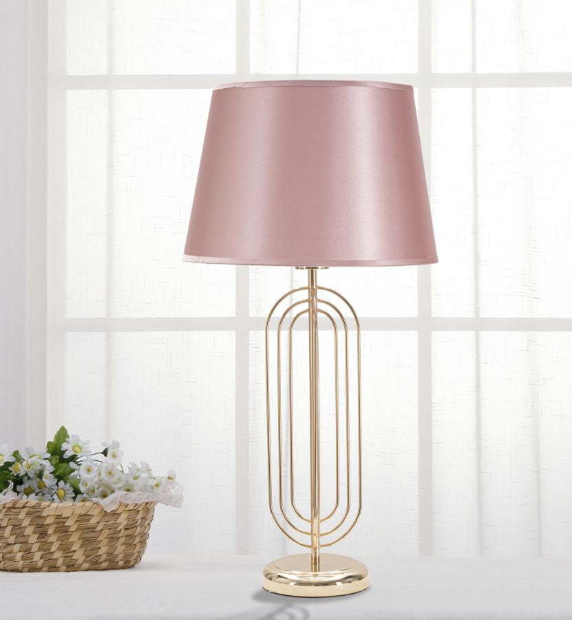 Gold und Rosa Metall Tischlampe
