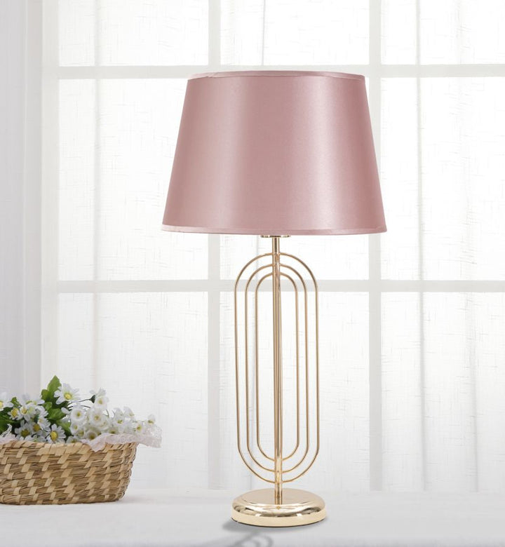 Gold und Rosa Metall Tischlampe