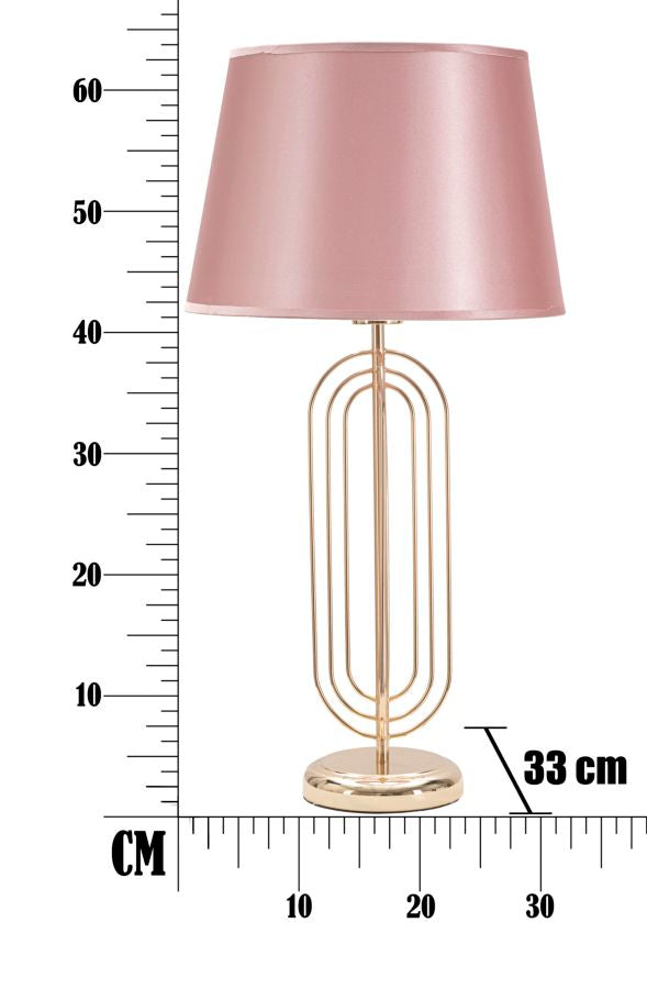 Gold und Rosa Metall Tischlampe