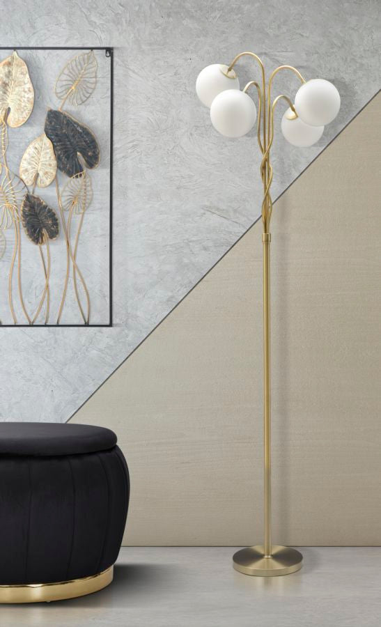 Gold Metall Stehlampe mit 4 Brennern