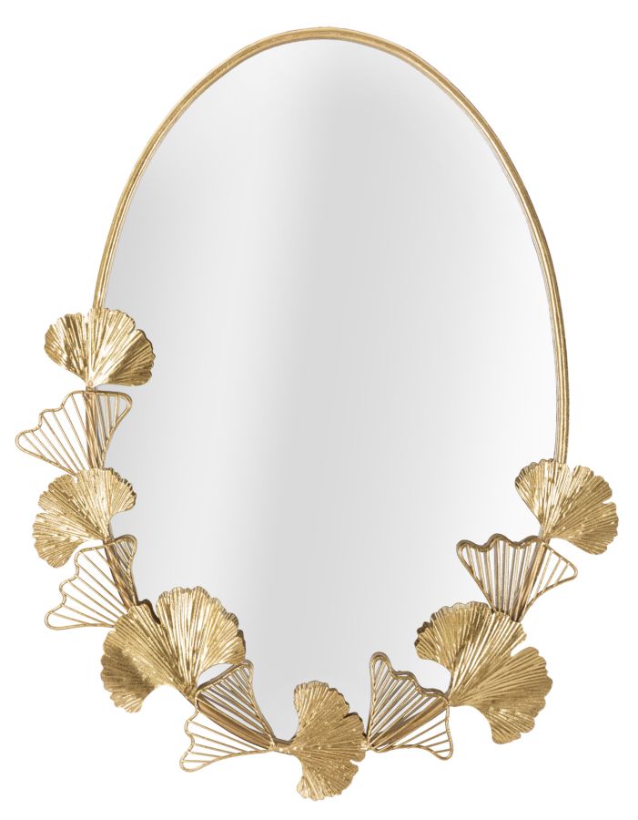 Gold Metall Oval Buchstabenmuster Wandspiegel