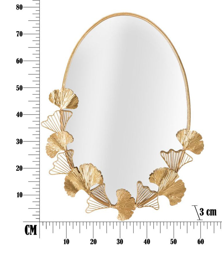 Gold Metall Oval Buchstabenmuster Wandspiegel