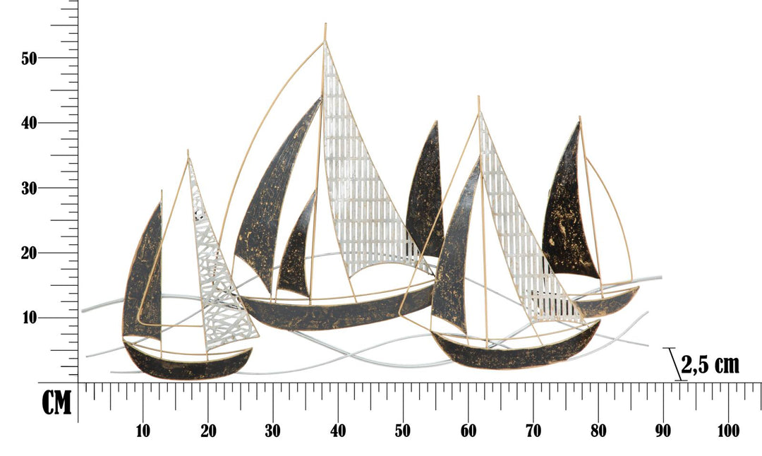 Metall-Segelboot Wanddekoration
