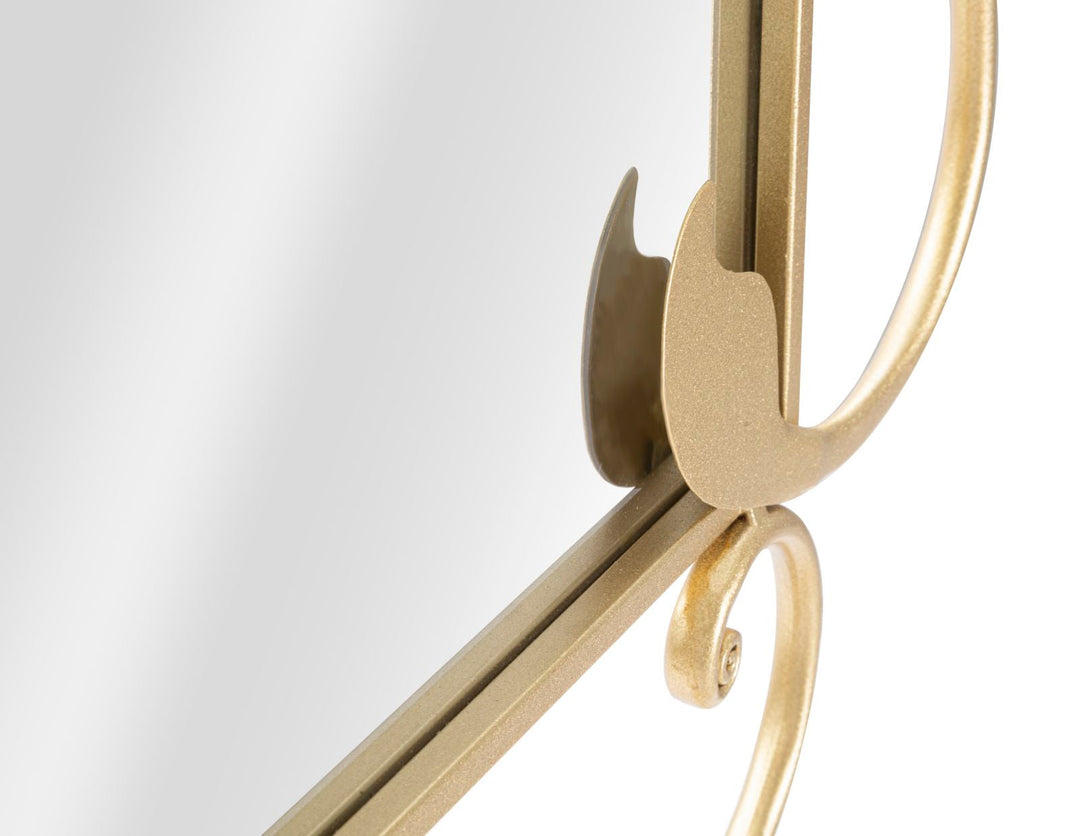 Metall Elegante Linie dekoriert Quadratischer Wandspiegel