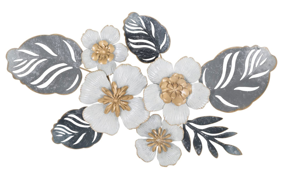 Metall Blumen und Blattmuster Wanddekoration