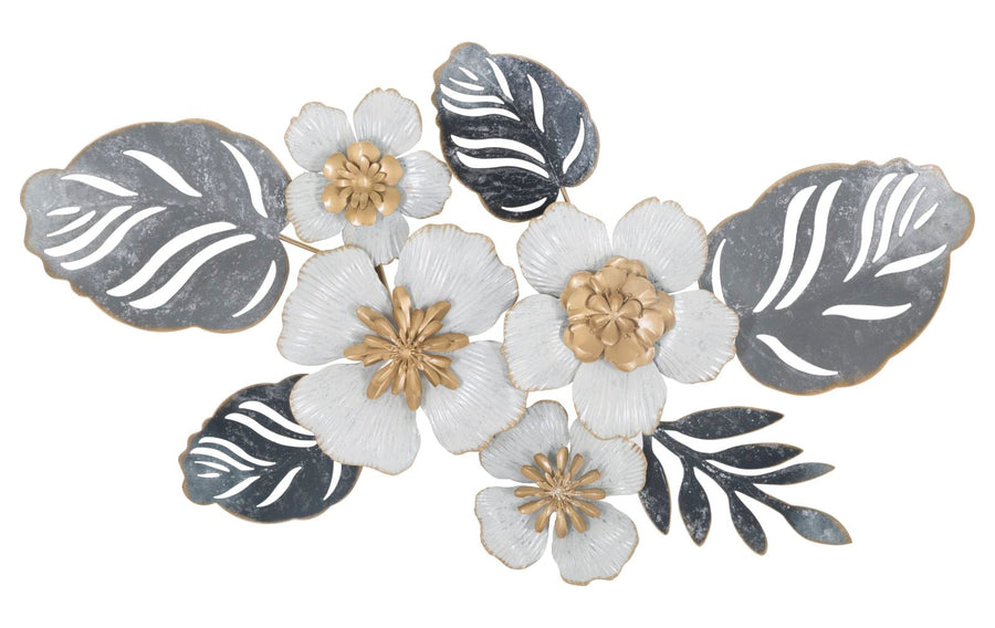 Metall Blumen und Blattmuster Wanddekoration