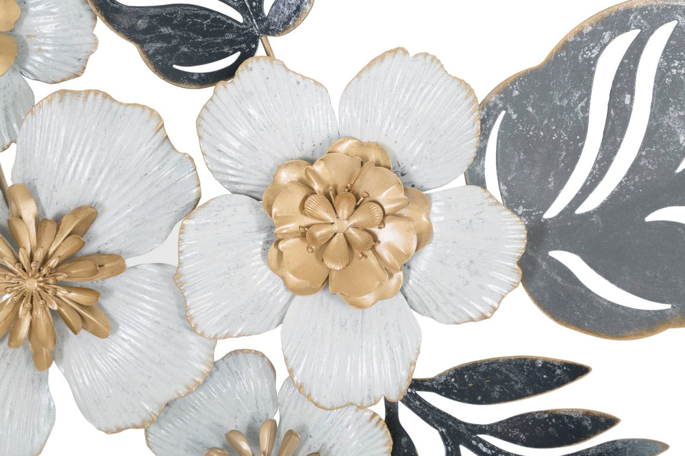 Metall Blumen und Blattmuster Wanddekoration