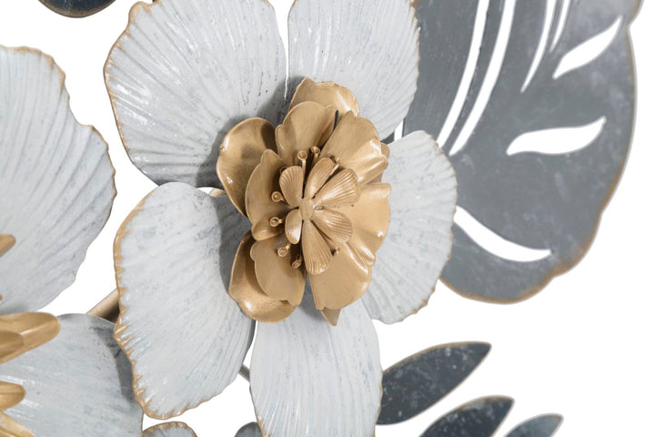 Metall Blumen und Blattmuster Wanddekoration