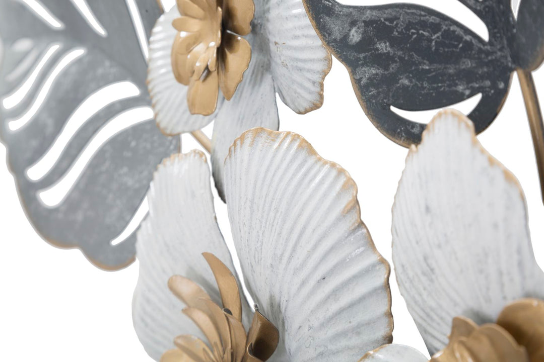Metall Blumen und Blattmuster Wanddekoration