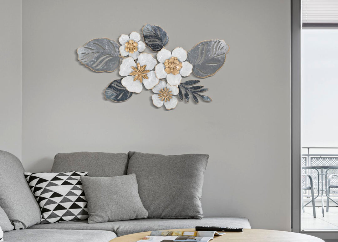 Metall Blumen und Blattmuster Wanddekoration