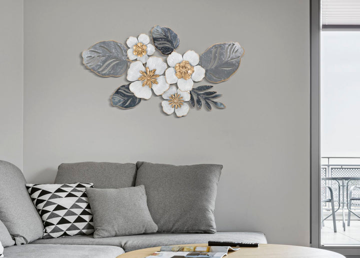 Metall Blumen und Blattmuster Wanddekoration