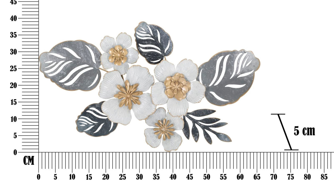 Metall Blumen und Blattmuster Wanddekoration