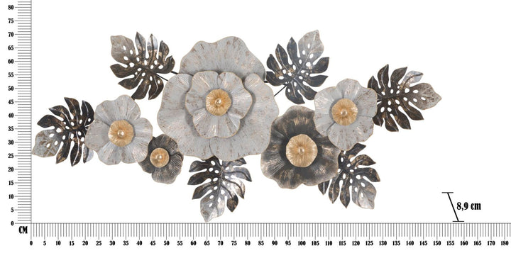 Metall Blumen und Blattmuster Wanddekoration