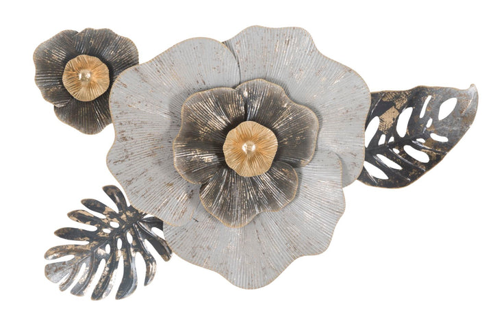Metall Blumen und Blattmuster Wanddekoration