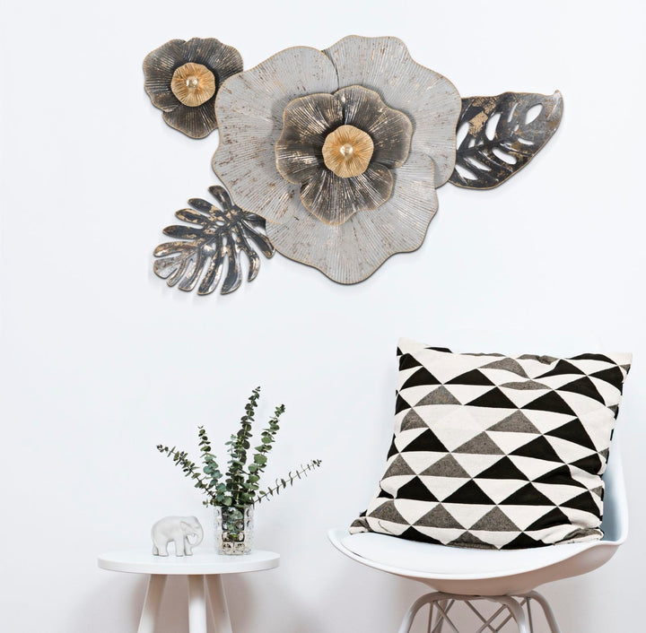 Metall Blumen und Blattmuster Wanddekoration