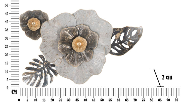 Metall Blumen und Blattmuster Wanddekoration